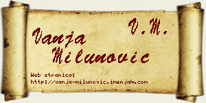 Vanja Milunović vizit kartica